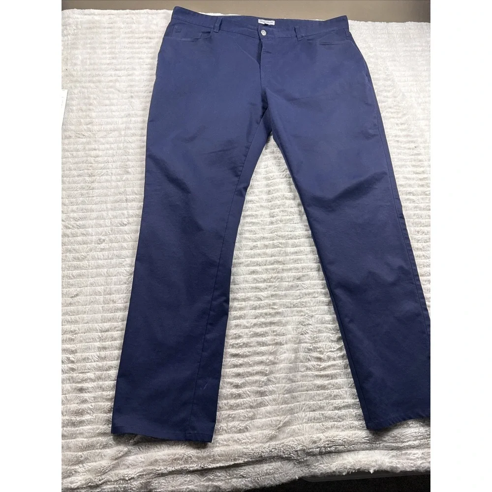 Peter Millar EB66 Mens Size 40x32 Golf Pants‎ Crown Sport Navy Blue EUC Comfy